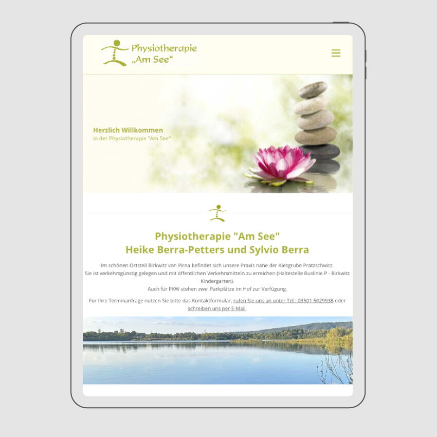 Webdesign Physiotherapie Am See Pirna